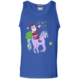 Distressed Retro Santa Riding Unicorn - Tank Top