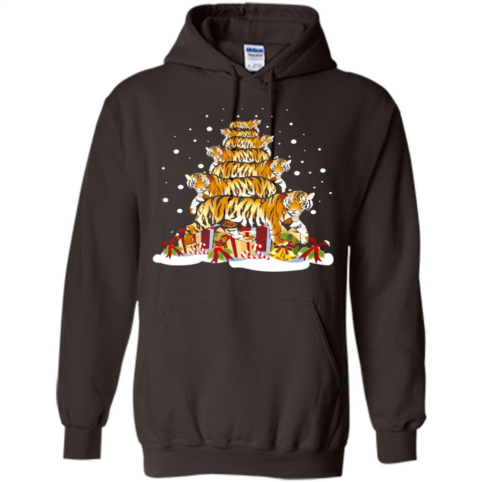 Tiger Christmas Tree Funny Merry Christmas - Hoodie