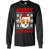 Funny Christmas Santa Corgi Dog Merry Corgmas - Long Sleeve T-Shirt