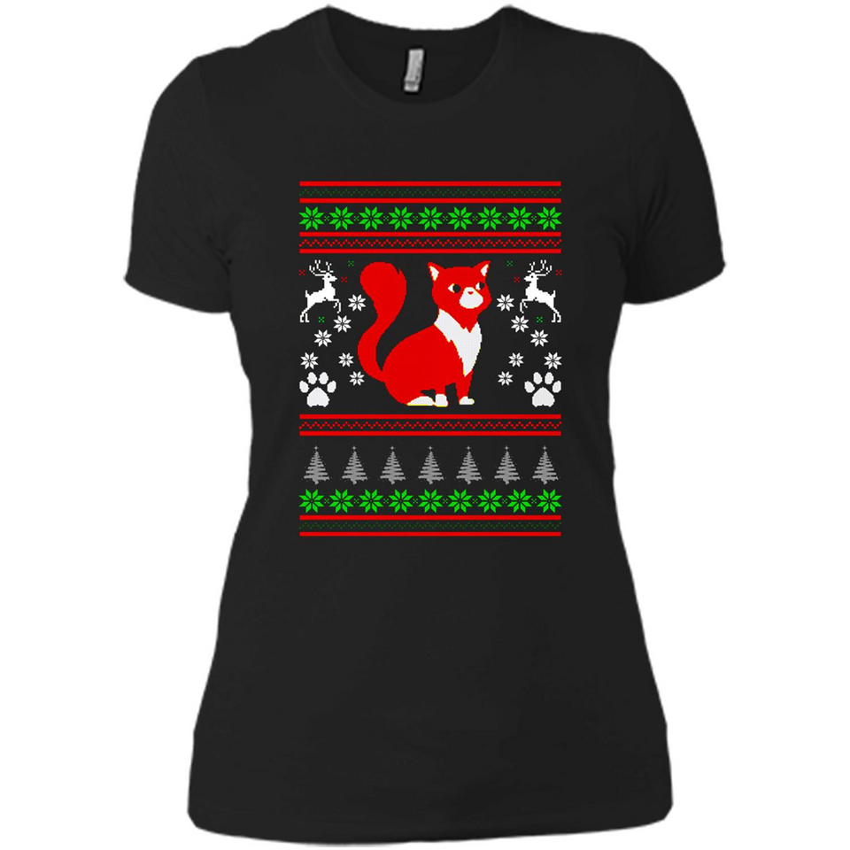 Christmas Ugly Sweater CUTE CATS UGLY CHRISTMAS SWEATERS - Ladies' Boyfriend T-Shirt