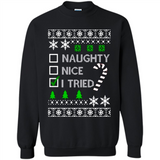 Naughty Nice I Tried Christmas sweatshirt PINGPONG