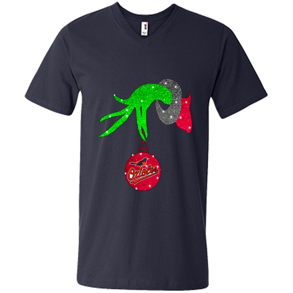 GRINCH HAND HOLDING BALTIMORE ORIOLES GLITTER CHRISTMAS PINGPONG