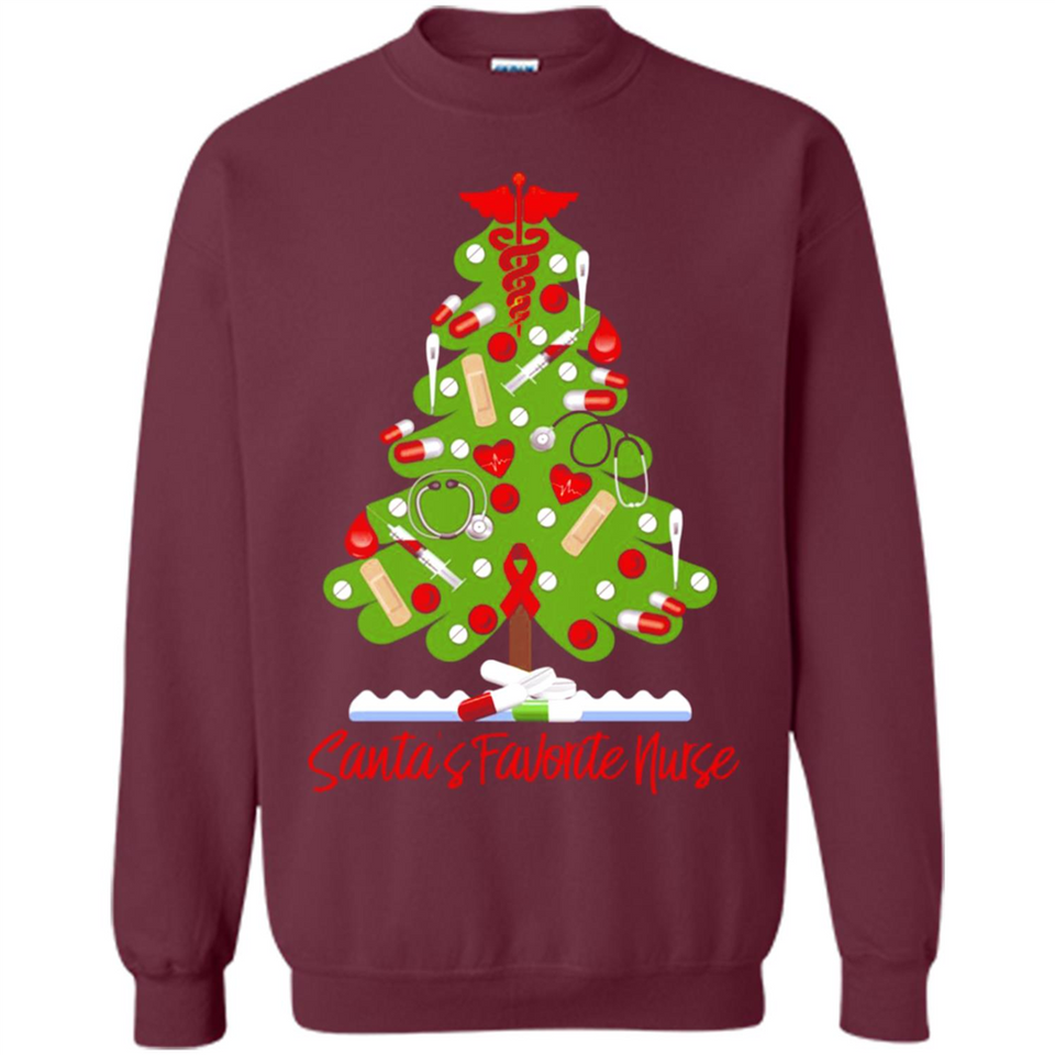 Santa's Favorite Nurse Christmas Tee