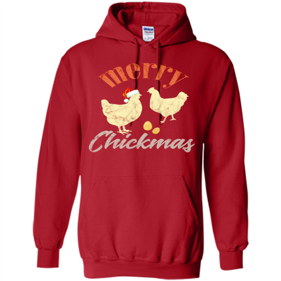 Christmas Chicken Vintage Shirt Funny Santa Hen Farmer Lover - Hoodie