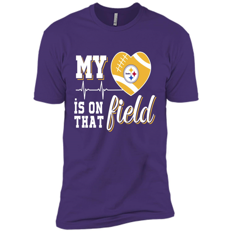 Pittsburgh Steelers Football My Heart is on that Field - Premium Short Sleeve T-Shirt