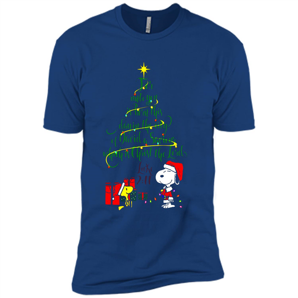 Snoopy Christmas Tree T-Shirt - Premium Short Sleeve T-Shirt