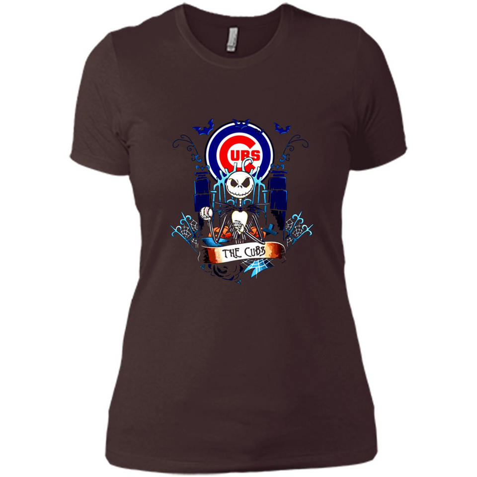 Chicago Cubs Halloween The Nightmare Before Christmas - Ladies' Boyfriend T-Shirt