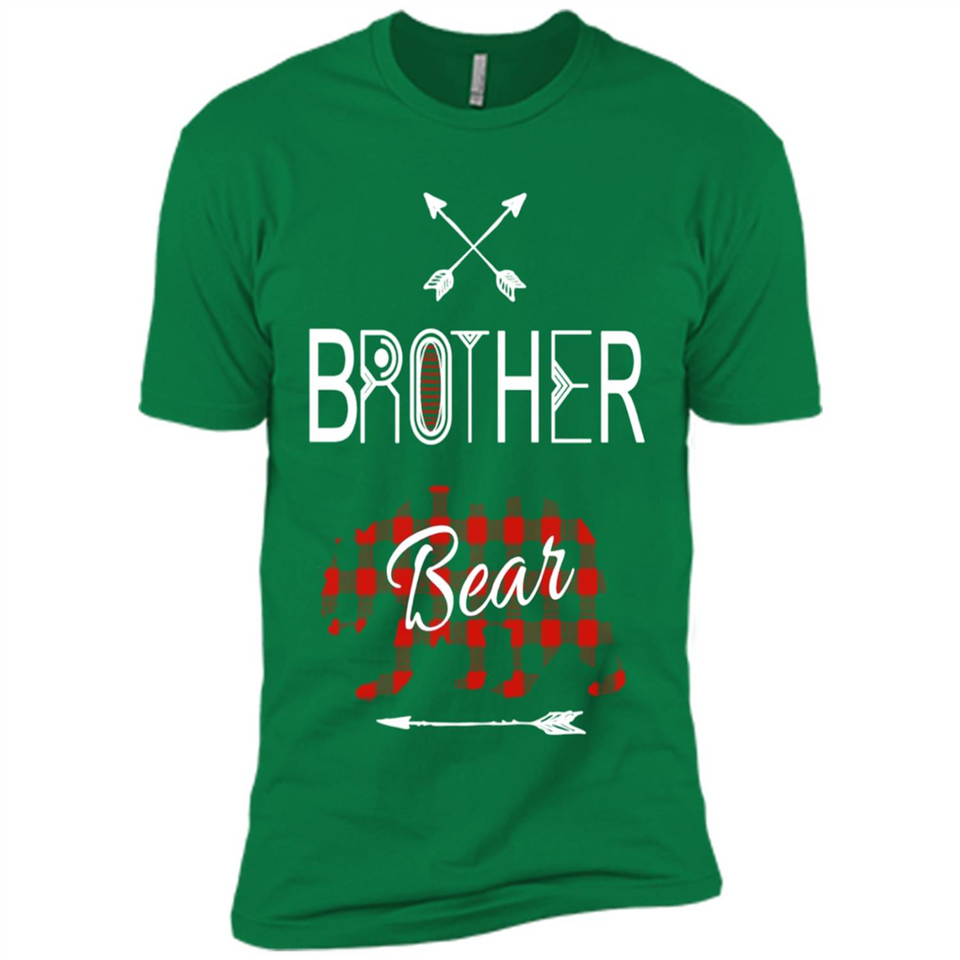 Brother Shirt Buffalo Plaid Family Camping Bear Tee - Premium Short Sleeve T-Shirt