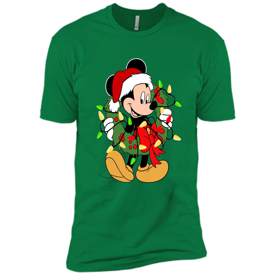 Disney Mickey Mouse Christmas Lights Sweatshirt - Premium Short Sleeve T-Shirt