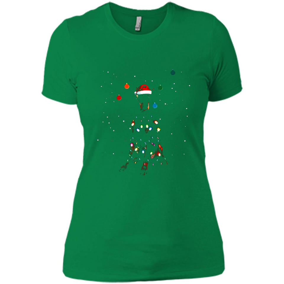 Doberman Santa Lights Christmas Dog Xmas Sweatshirt - Ladies' Boyfriend T-Shirt