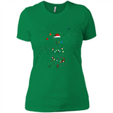 Doberman Santa Lights Christmas Dog Xmas Sweatshirt - Ladies' Boyfriend T-Shirt