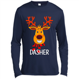 Dasher Reindeer Santa Claus Funny Xmas Holiday T-Shirt - Canvas Long Sleeve T-Shirt