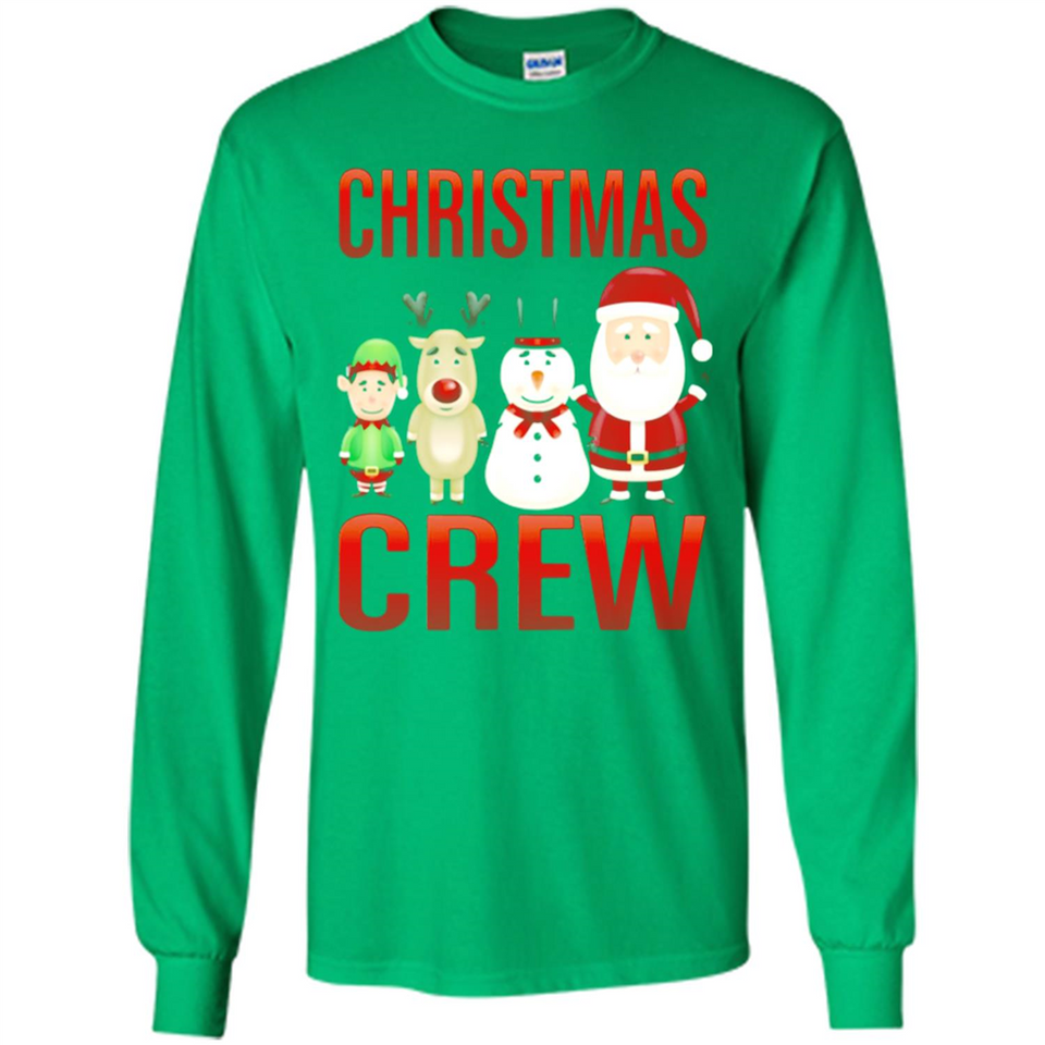CHRISTMAS CREW Shirt X-mas Santa Snowman Reindeer Elf - Long Sleeve T-Shirt