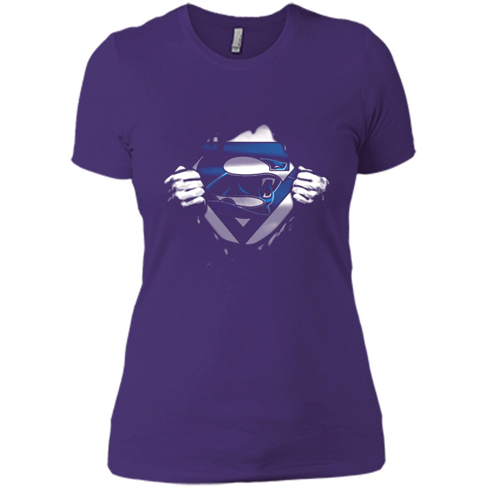 Carolina Panthers And Superman Fans - Ladies' Boyfriend T-Shirt