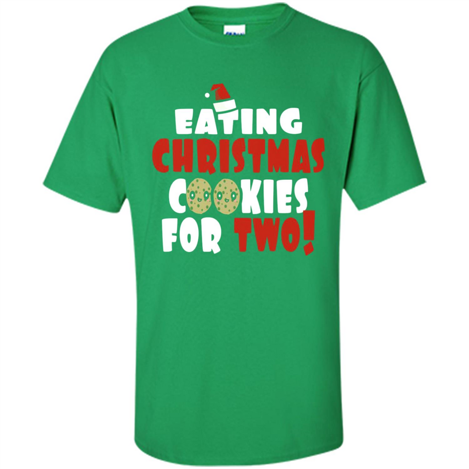 Womens Funny Eating Christmas Cookies For Two Pregnancy - Shirt