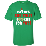 Womens Funny Eating Christmas Cookies For Two Pregnancy - Shirt