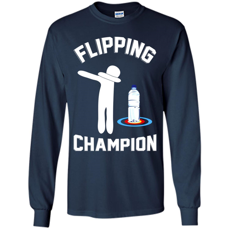 Water Bottle Flipping Tshirt Dabbing Flipping Champion - Long Sleeve T-Shirt