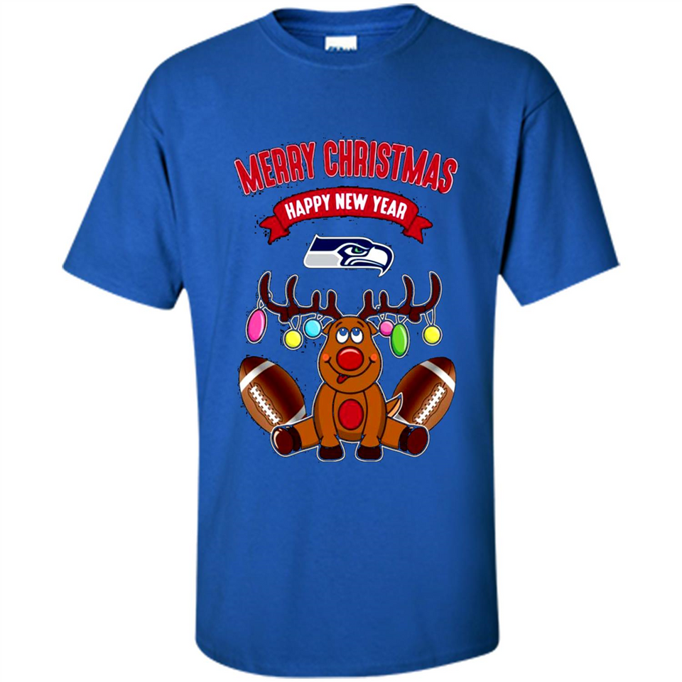 Seattle Seahawks NFL Reindeer Funny Merry Christmas And Happy New Year