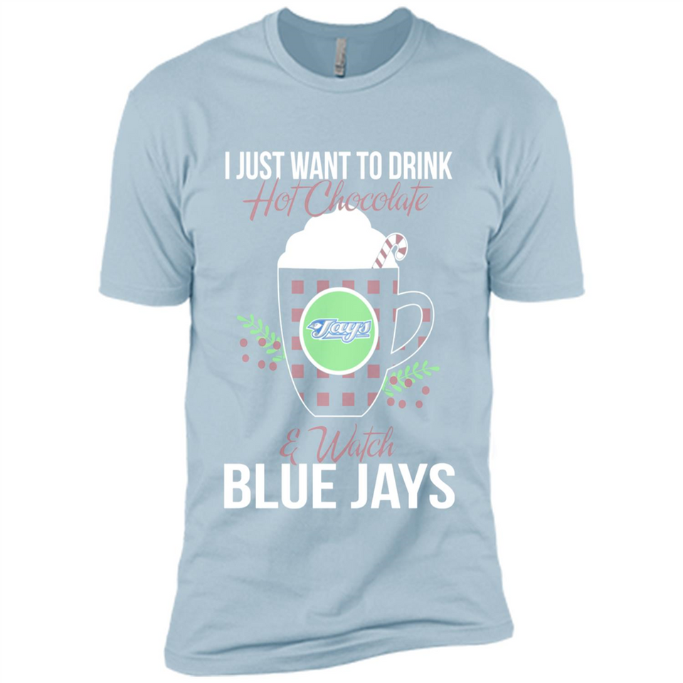 I Just Want To Drink Hot Chocolate & Watch Toronto Blue Jays Ugly Christmas Sweater PINGPONG