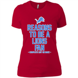 Reasons to be a Detroit Lions Fan Complete List on Back - Ladies' Boyfriend T-Shirt