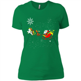 Christmas Unicorn Rudolph and Santa - Ladies' Boyfriend T-Shirt