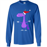 Funny Christmas Unicorn in Santa Hat - Long Sleeve T-Shirt