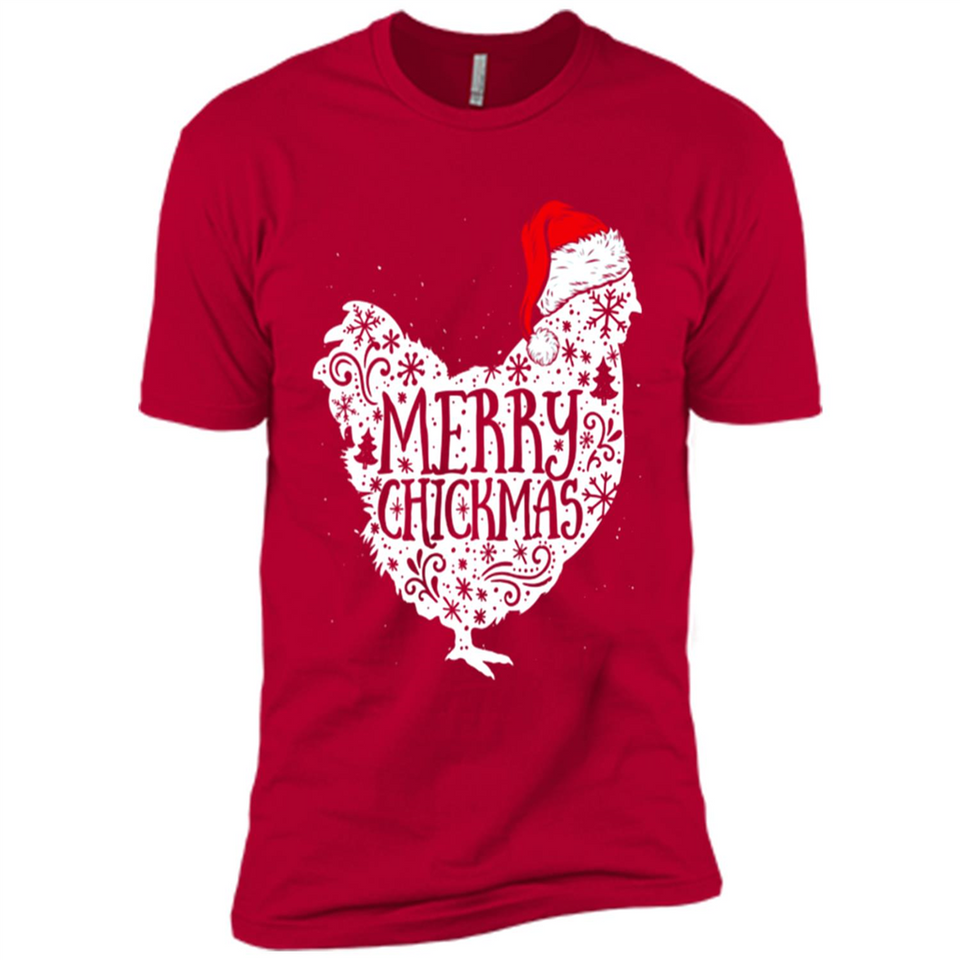 Chicken Christmas T Shirt Merry Chickmas Santa Claus Gifts - Premium Short Sleeve T-Shirt