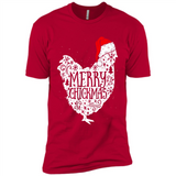 Chicken Christmas T Shirt Merry Chickmas Santa Claus Gifts - Premium Short Sleeve T-Shirt