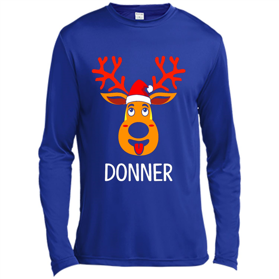 Donner Reindeer Santa Claus Funny Xmas Holiday T-Shirt - Canvas Long Sleeve T-Shirt