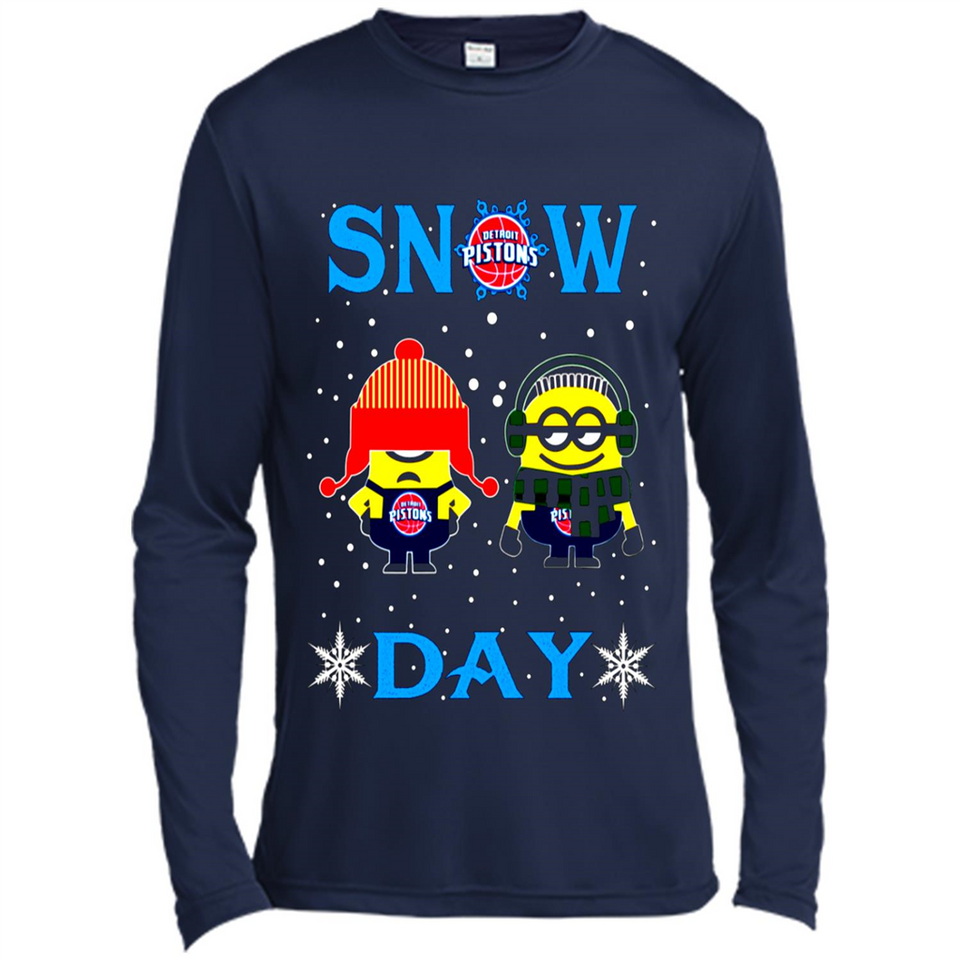 Snow Day Shirt For Detroit Pistons Vs Minion Fans pingpong