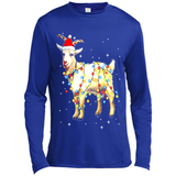 Christmas Lights Goat Wearing Santa Hat Funny Xmas - Canvas Long Sleeve T-Shirt