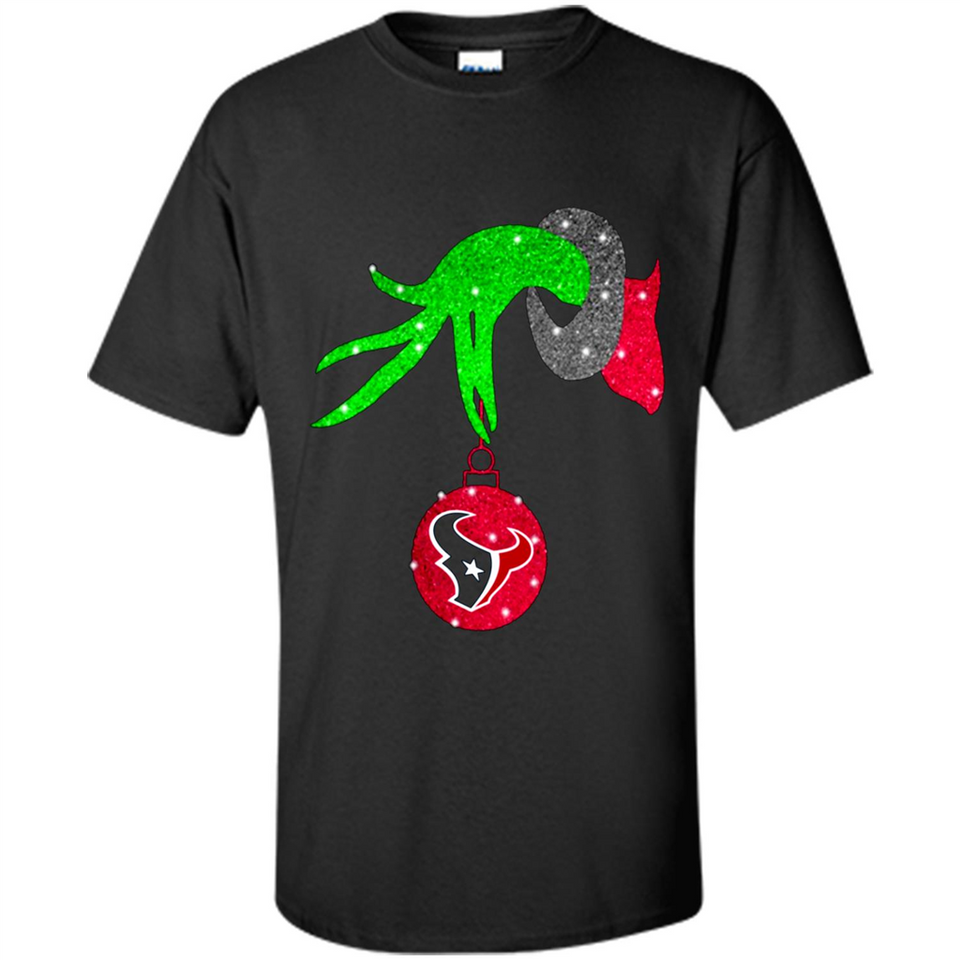 GRINCH HAND HOLDING HOUSTON TEXANS GLITTER CHRISTMAS PINGPONG