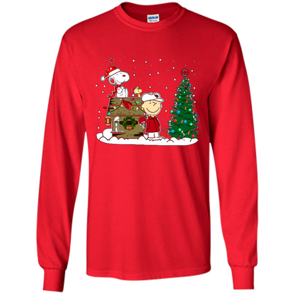 Arizona Cardinals Snoopy The Peanuts Movie Christmas Football Super Bowl pingpong - Long Sleeve T-Shirt