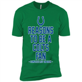 Reasons to be a Indianapolis Colts Fan Complete List on Back - Premium Short Sleeve T-Shirt