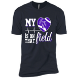 Northwestern Wildcats Football My Heart is on that Field - Premium Short Sleeve T-Shirt