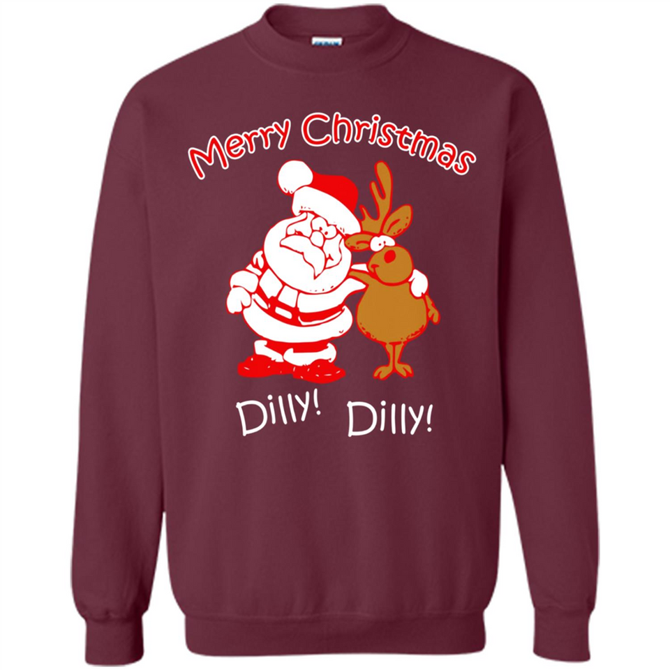 Christmas T-Shirt Santa And Reindeer Dilly Dilly - Sweatshirt