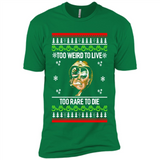 Too weird to live too rare to die Christmas - Premium Short Sleeve T-Shirt
