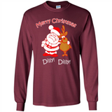 Christmas T-Shirt Santa And Reindeer Dilly Dilly - Long Sleeve T-Shirt