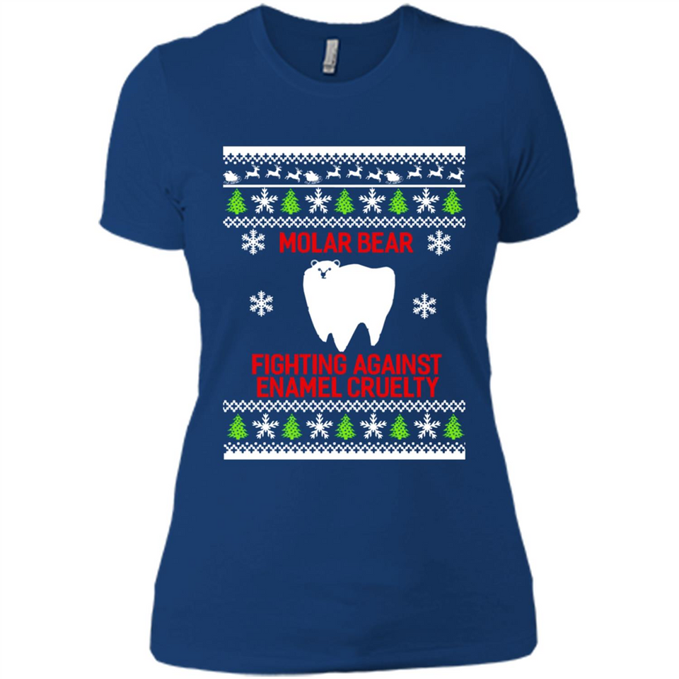 Molar bear fighting against enamel cruelty Christmas - Ladies' Boyfriend T-Shirt