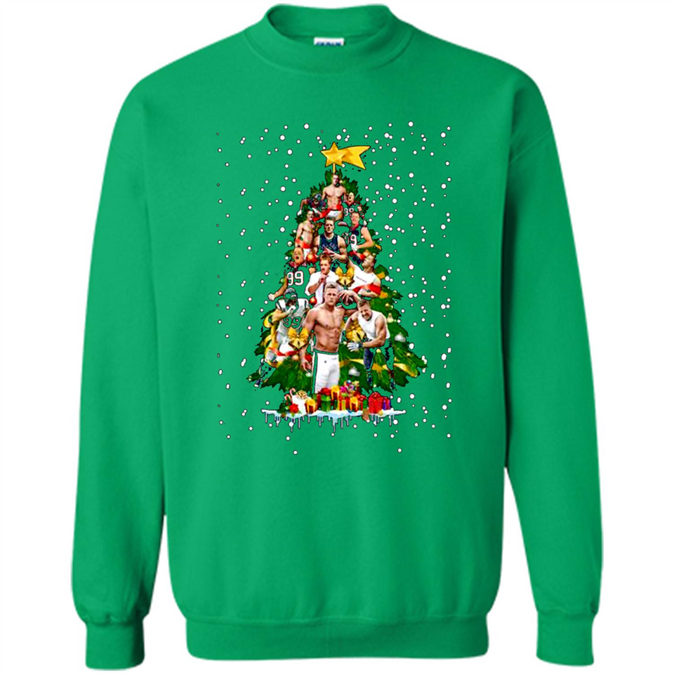 J.J. Watt Christmas Tree ugly sweater PINGPONG