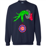 GRINCH HAND HOLDING CHICAGO CUBS GLITTER CHRISTMAS PINGPONG