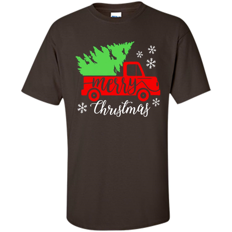Vintage Christmas Classic Truck T-Shirt with Snow and Tree