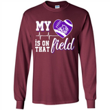 Abilene Christian Wildcats Football My Heart is on that Field - Long Sleeve T-Shirt