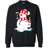 Cute Snowman drink Red Wine Christmas T-Shirt - Sweatshirt