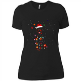 Rottweiler Santa Lights Christmas Dog Xmas Sweatshirt - Ladies' Boyfriend T-Shirt