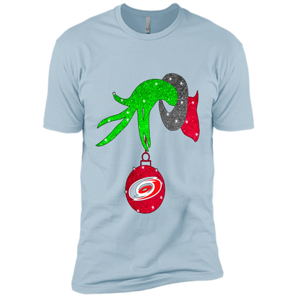 GRINCH HAND HOLDING CAROLINA HURRICANES GLITTER CHRISTMAS PINGPONG