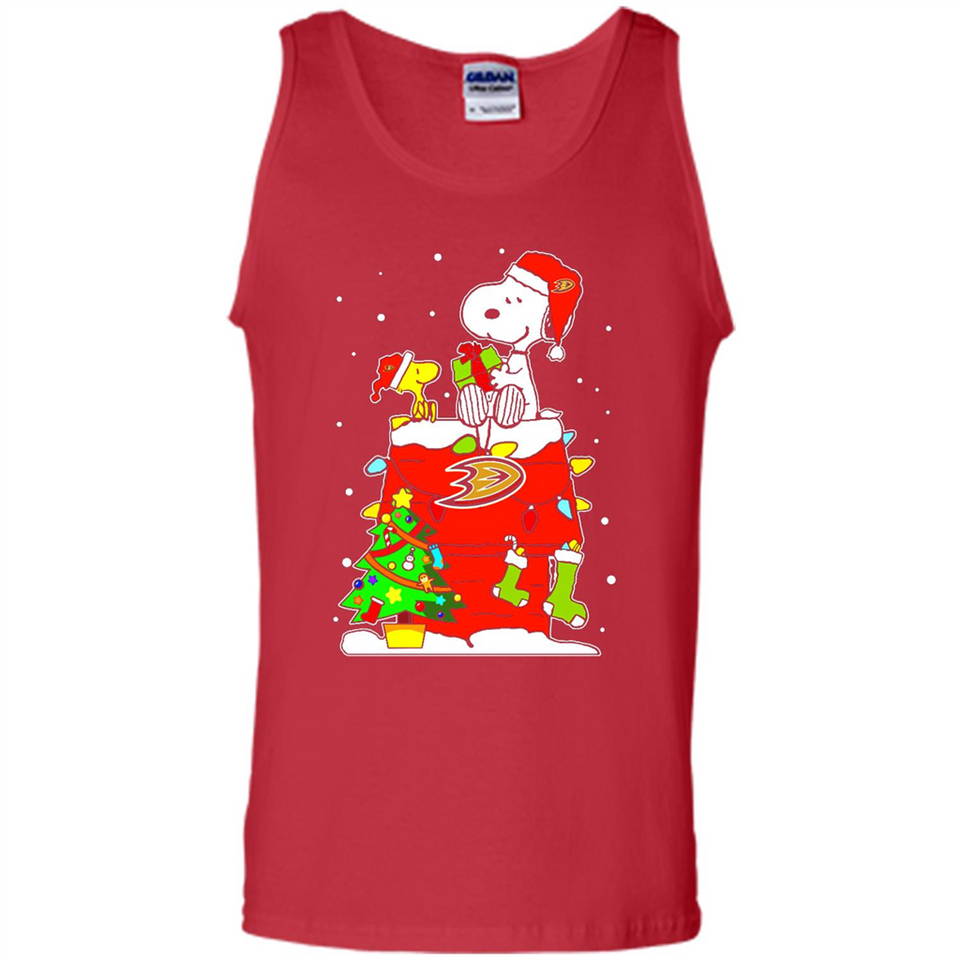 Anaheim Ducks Snoopy Ugly Christmas Sweaters - Tank Top