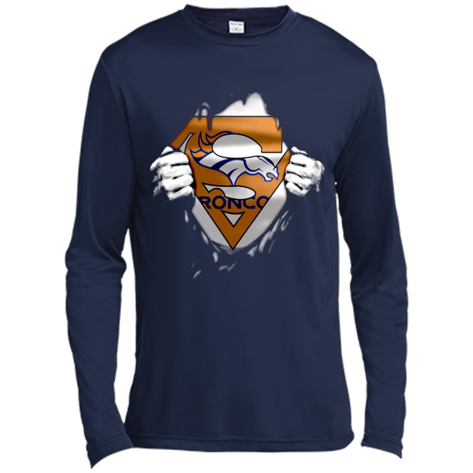 Denver Broncos And Superman Fans - Canvas Long Sleeve T-Shirt