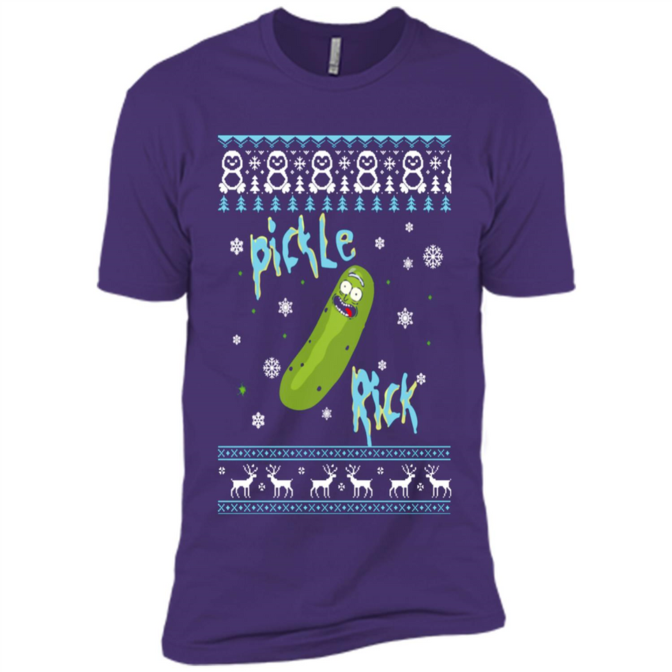 Rick and Morty Pickle Rick Ugly Christmas Sweater - Premium Short Sleeve T-Shirt