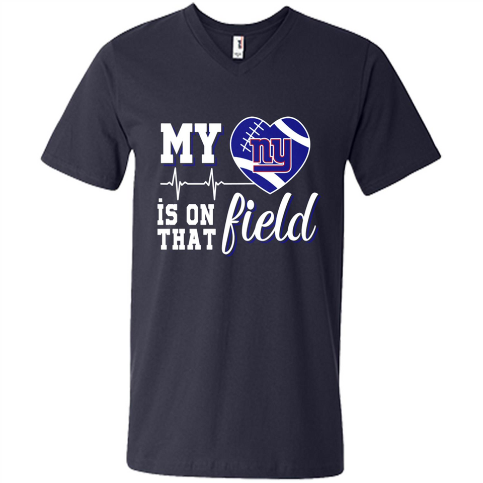 New York Giants Football My Heart is on that Field - Men's V-Neck